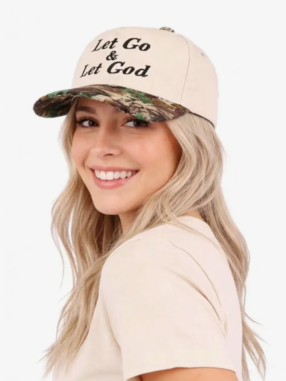 Christian Faith Trucker Hat Let Go Let God Camo Baseball Cap Boutique